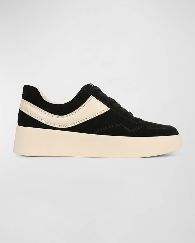 Warren Mixed Leather Court Sneakers